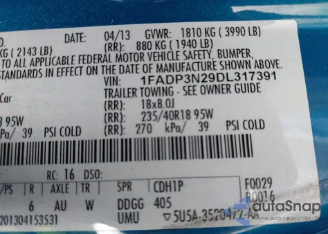 2013 Ford Focus Titanium from USA, damaged, VIN 1FADP3N29DL317391